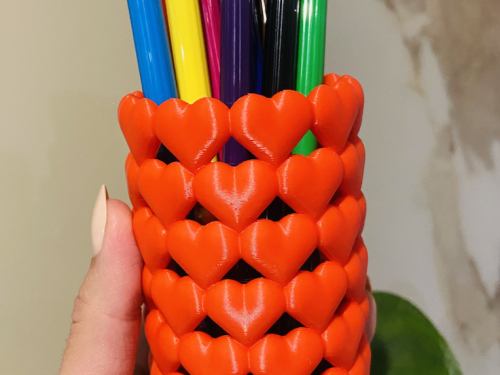 Porta brochas o lapicero corazones